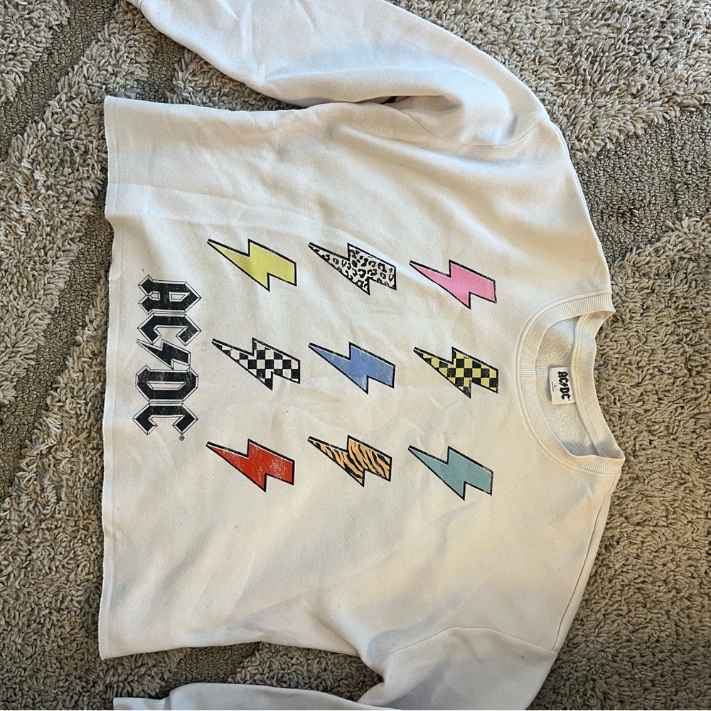 AC/DC White and Yellow Checkered Sweatshirt